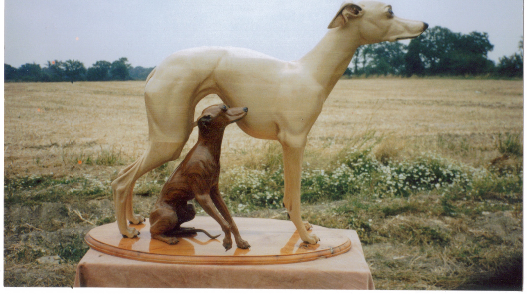 Whippet and Italian Greyhound Sculpture